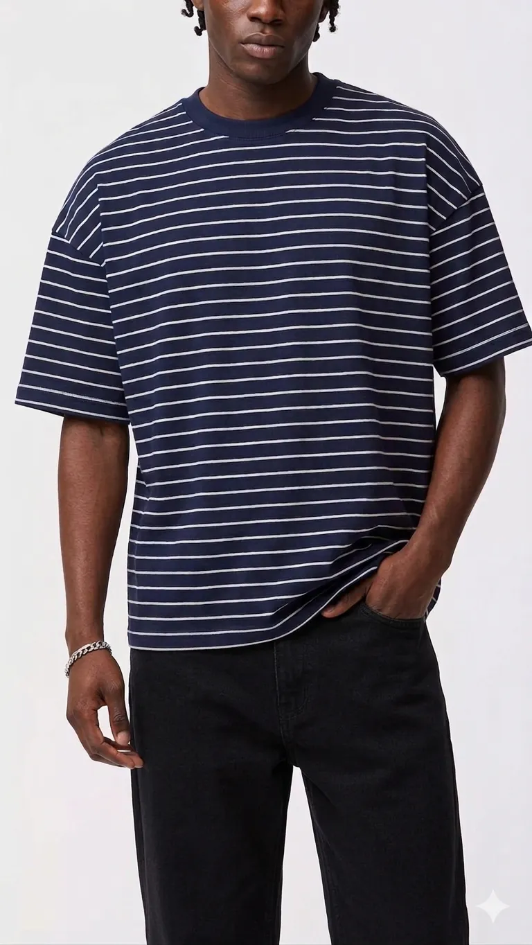BA$£ Striped Crew Neck Tee