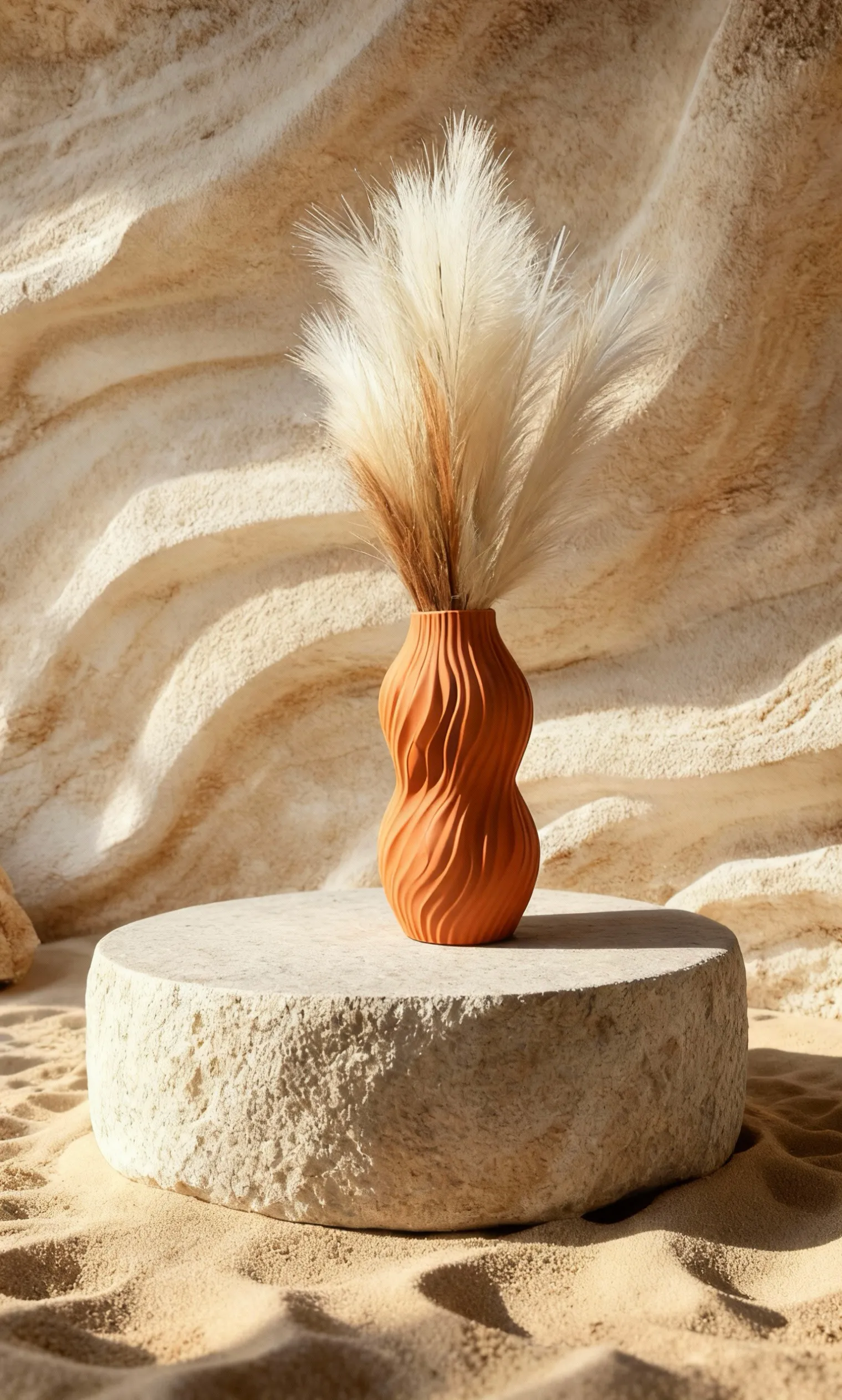 Orange textured vase
