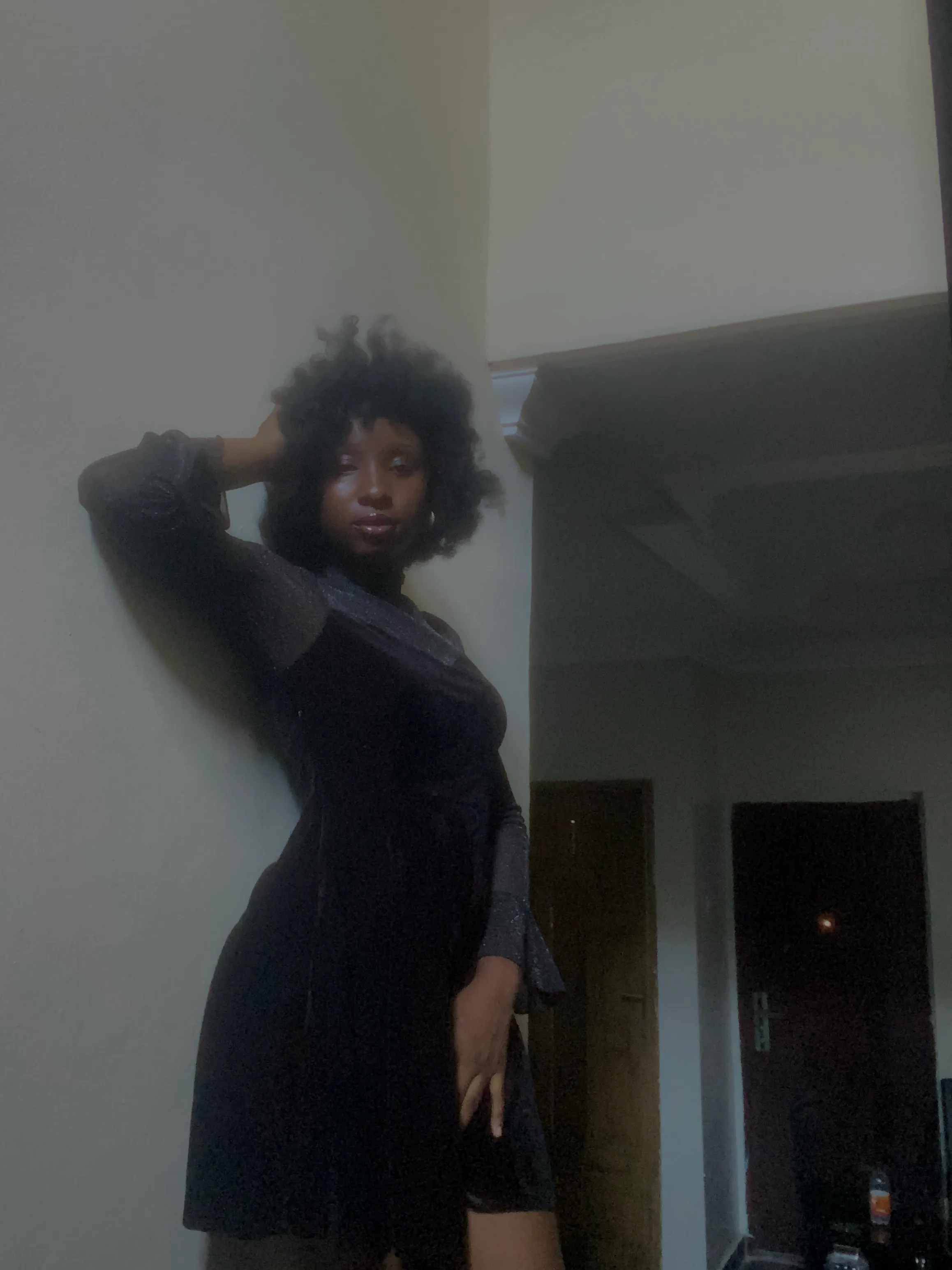 A lovely black gown 