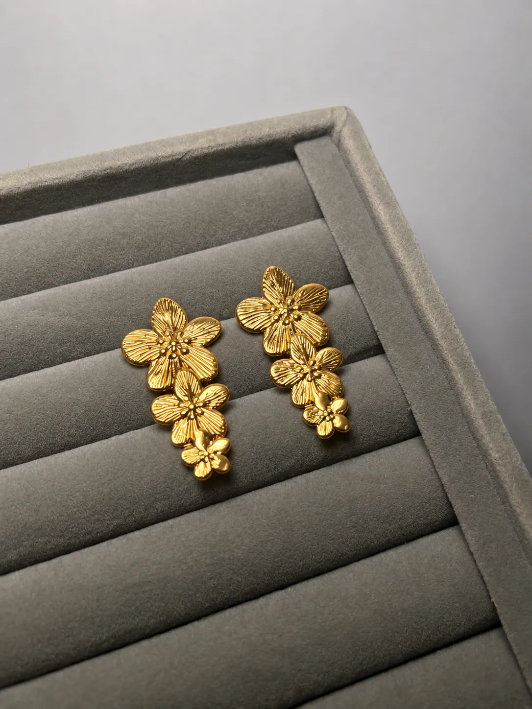 Gold statement earrings 