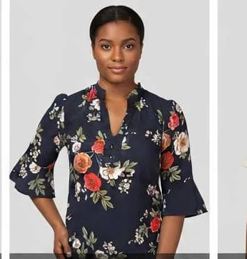 Floral corporate top 