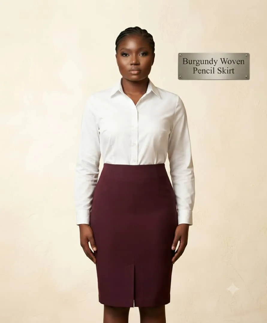 Wine corporate plain skirt Price