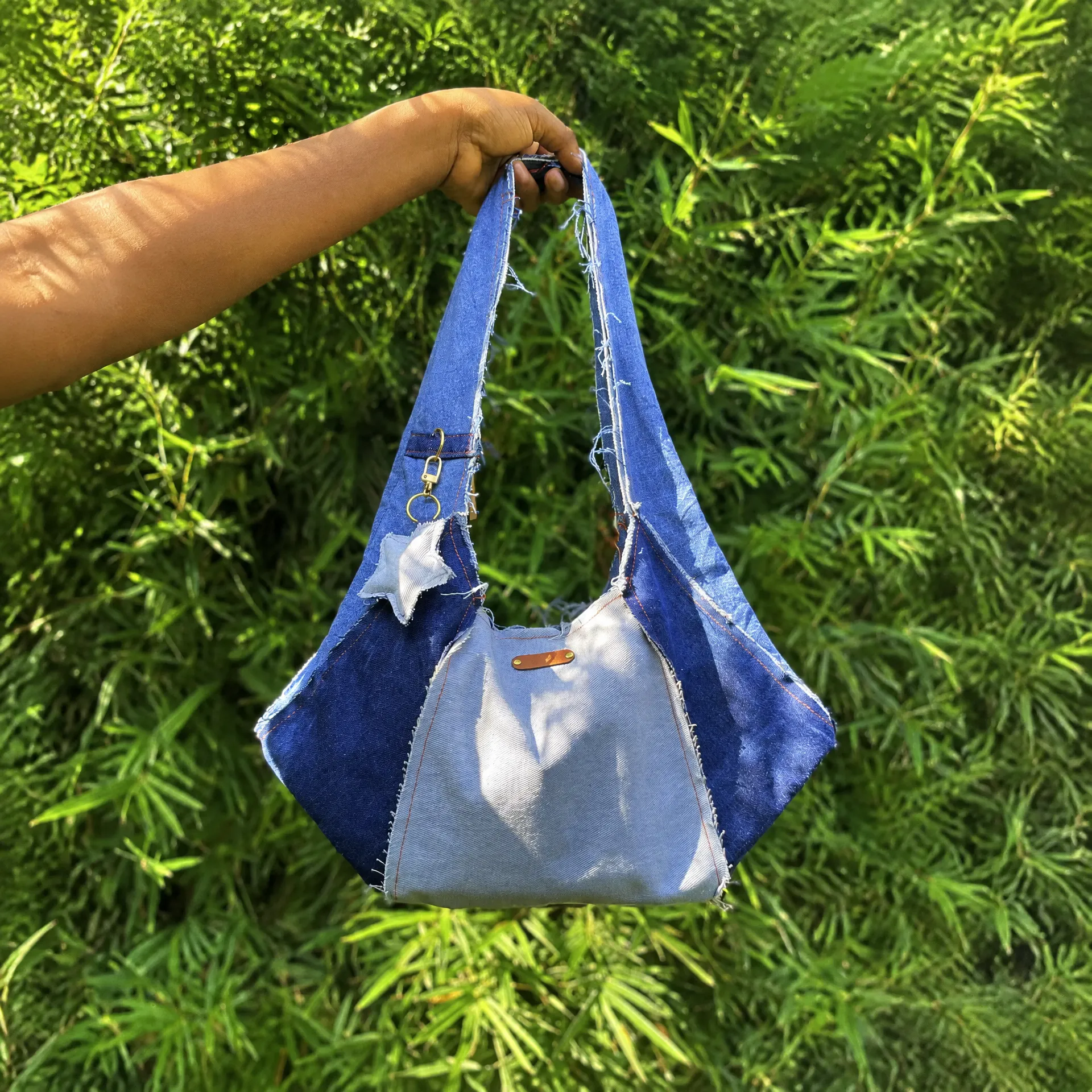 RawEdge Denim Hex Tote