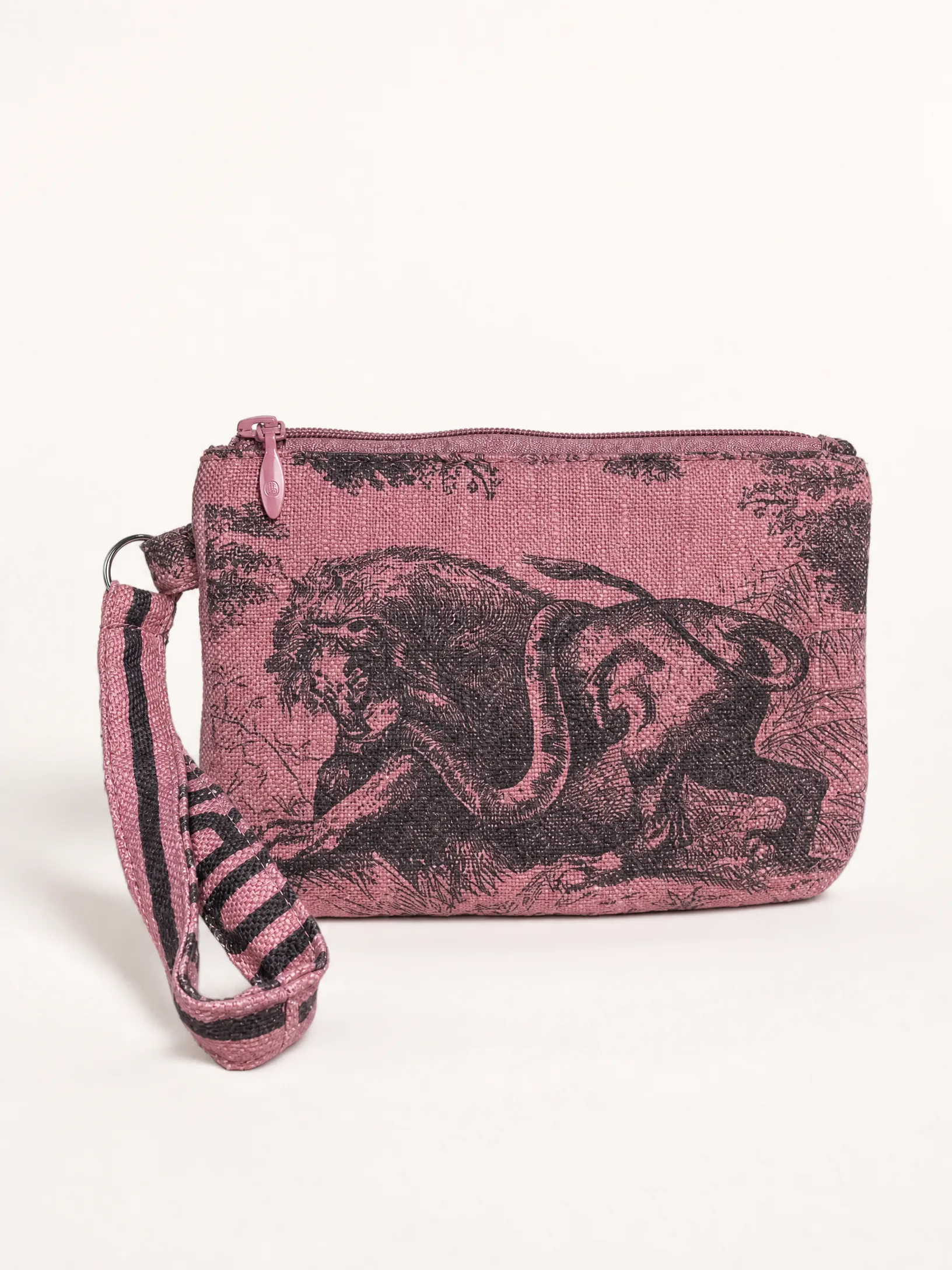 Dusty Rose Jungle Toile Wristlet in Medium
