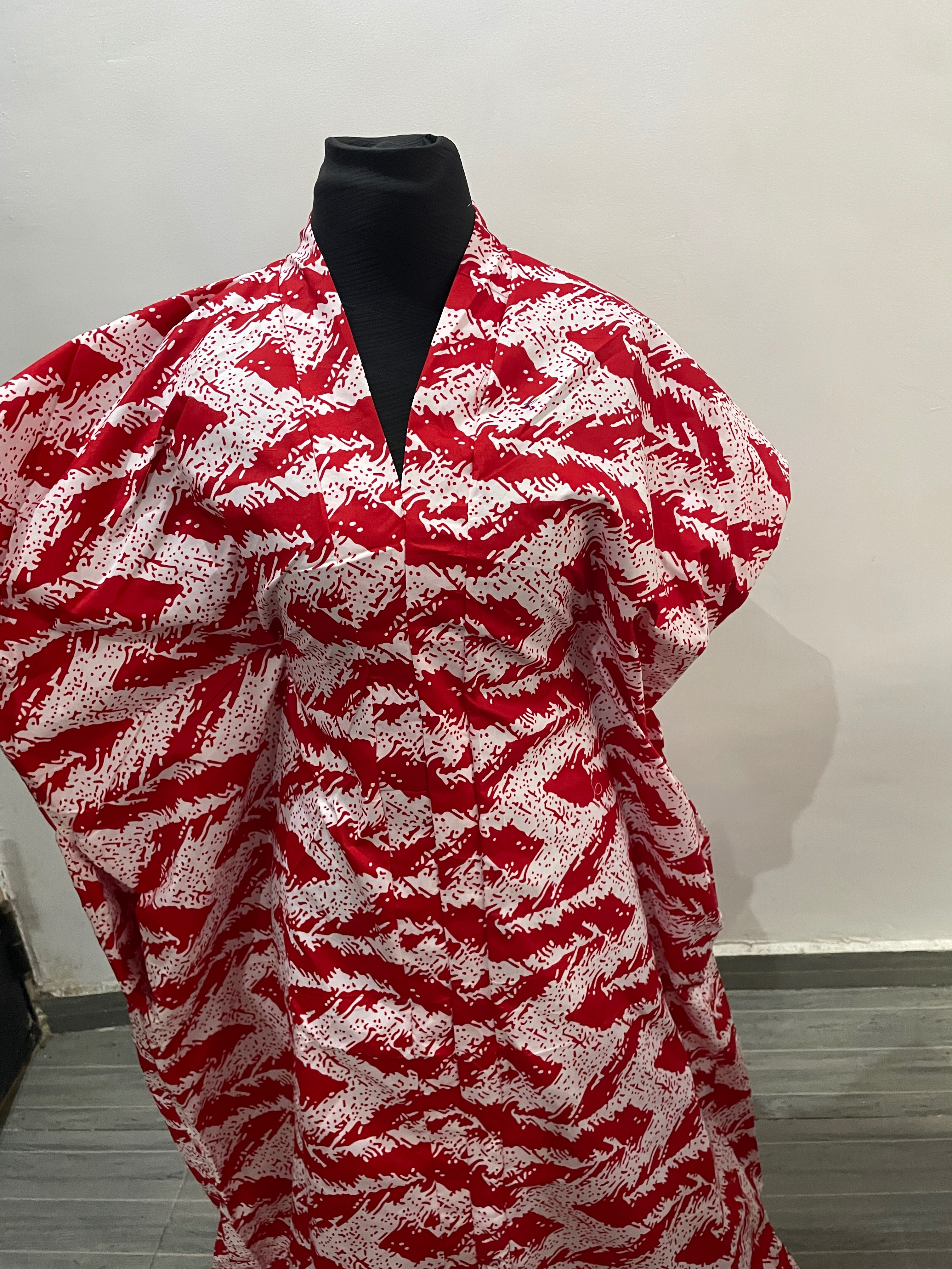 RED AND WHITE GOWN