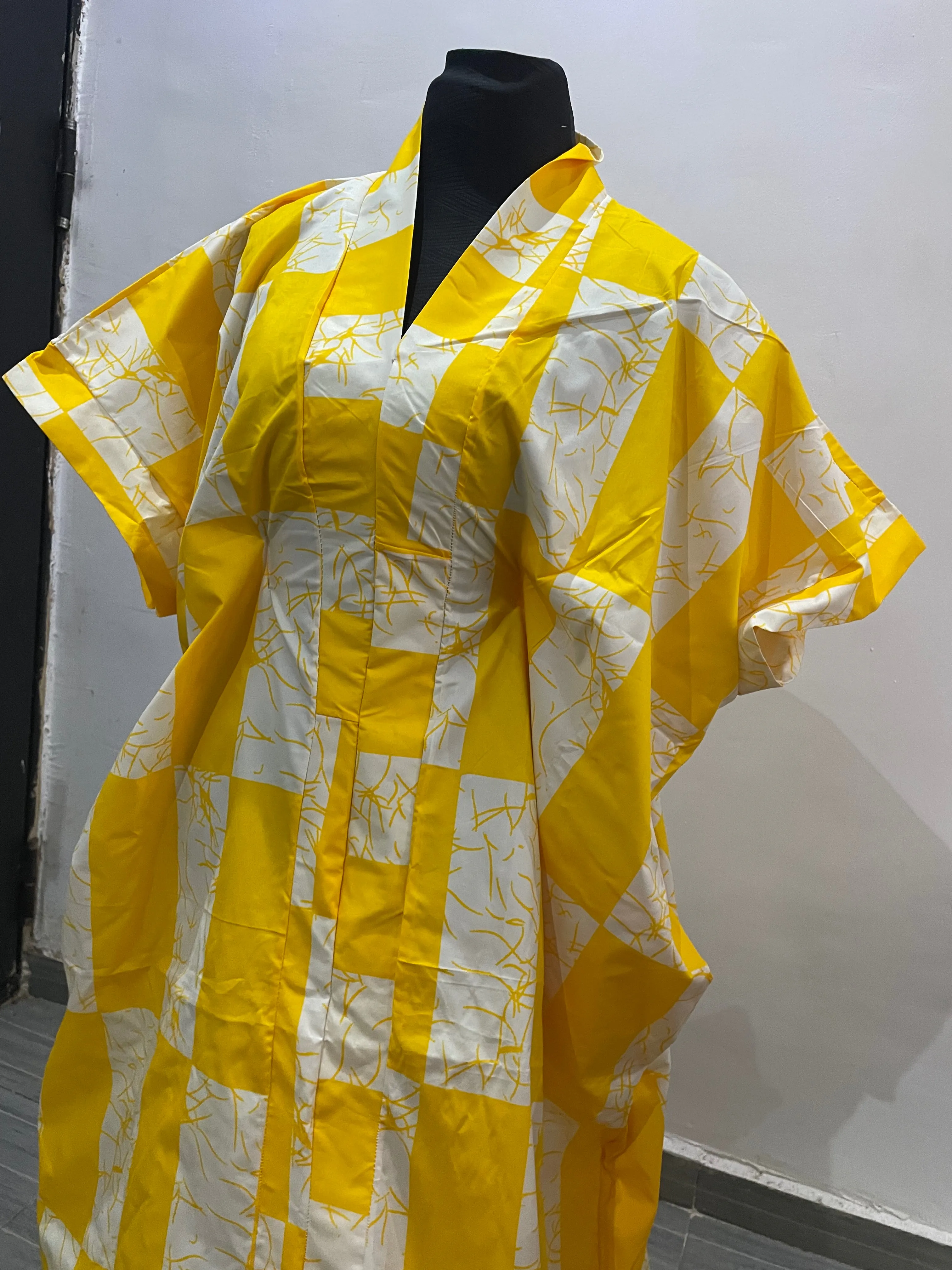 YELLOW AND WHITE GOWN