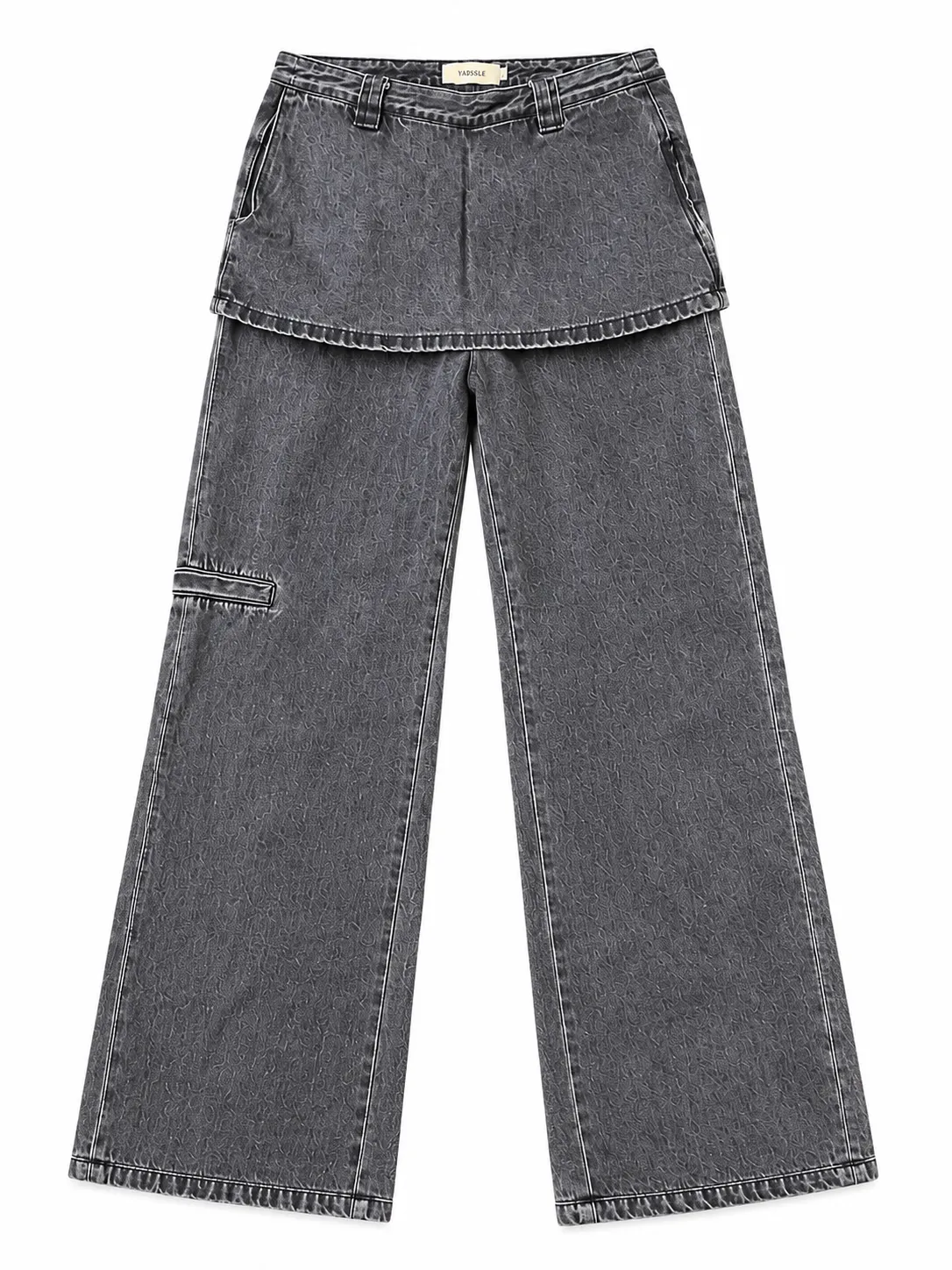 Dark Grey Trouser-Skirt Denim Trouser
