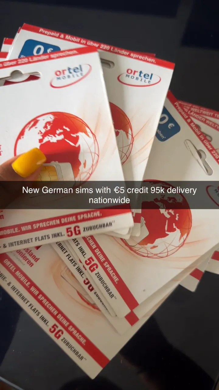 German SIM card with €5 credit 
