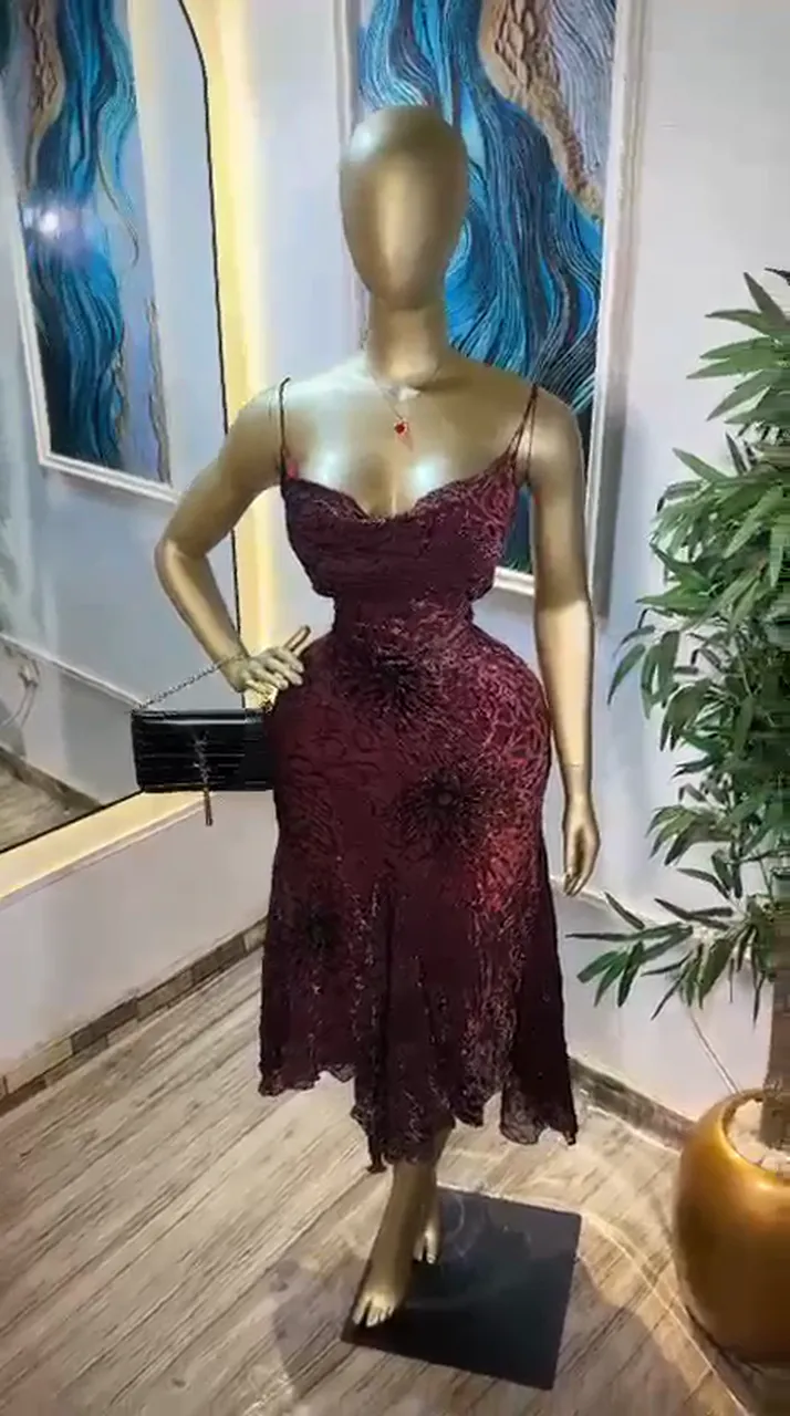 Burgundy dress